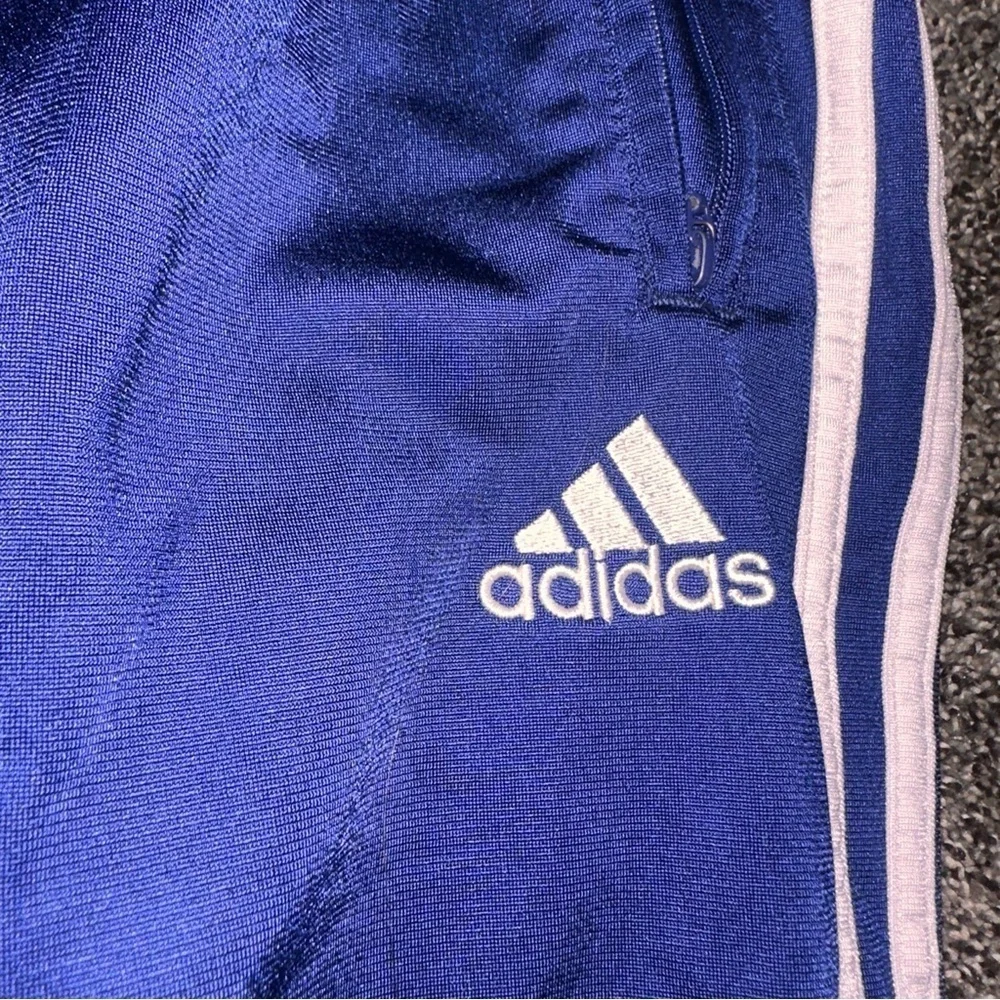 Vintage Adidas Mens Blue /White Stripe Basketball Joggers XXL Tear Away Warmups